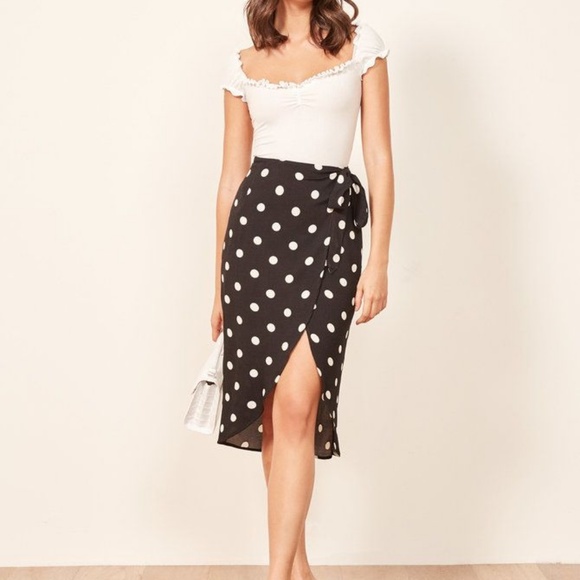 Reformation Chantelle Skirt Polka Dot 